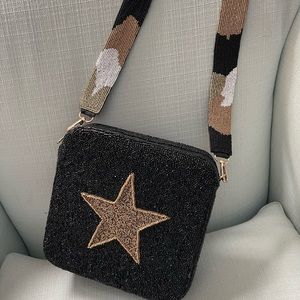 Black Star Beaded Purse
